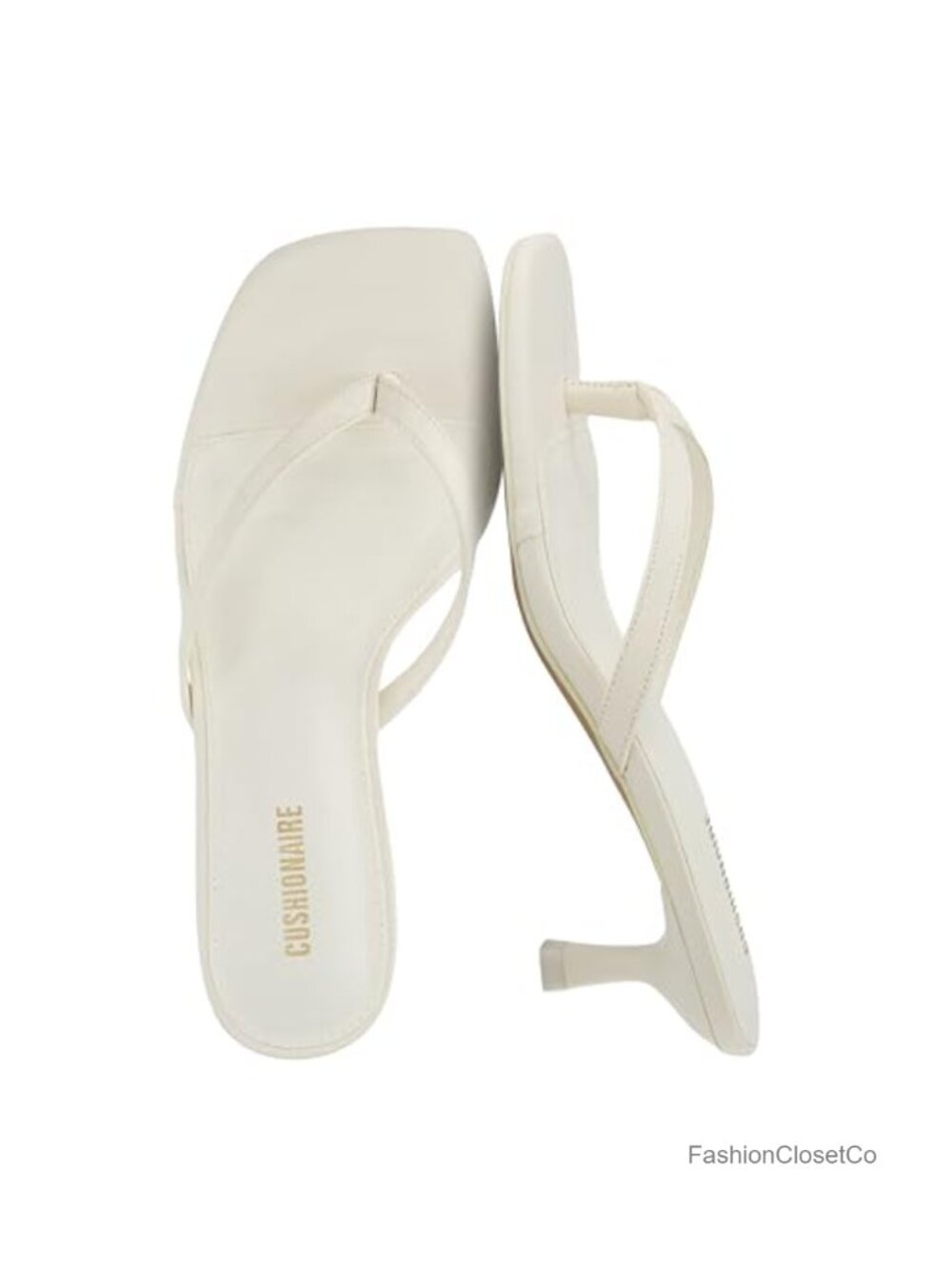 Kitten Heeled Sandals with Memory Foam Thong Flip Flop Slip On Dressy Heels